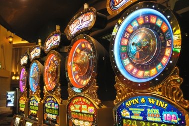 Video slot game interface showing reels and payout lines
